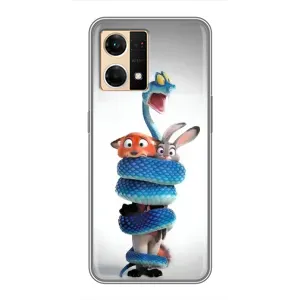 Силиконовый чехол с принтом Зоотрополіс для Oppo Reno7 4G (Змея Зоо)