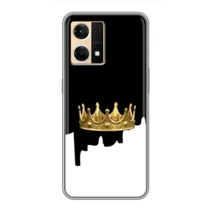 Чохол (Корона на чорному фоні) для Оппо Рено 7 (4G) (Золота корона)