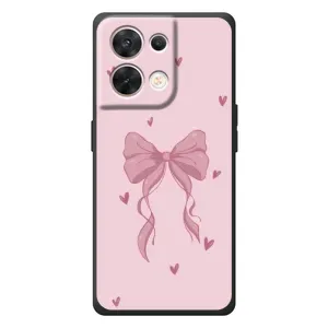 Чехол банты для OPPO Reno 8 5G (Бант на розовом)