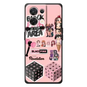 Чехлы с картинкой для OPPO Reno 8 5G (BLACK PINK коллаж)