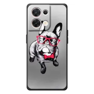 Чехол (ТПУ) Милые собачки для OPPO Reno 8 5G (Бульдог в очках)