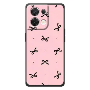 Чехол банты для OPPO Reno 8 5G (Черные бантики)