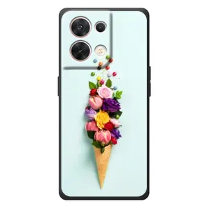 Чехлы с тематикой "ЦВЕТЫ" на OPPO Reno 8 5G (Цветок-мороженное)