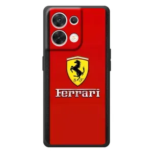 Силиконовый бампер с картинкой машины на OPPO Reno 8 5G (Ferrari Logo)