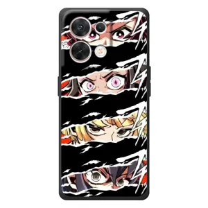 Силіконові чохлі з очіма Anime для ОРО Рєnо 8 5G (Очі на чорному)