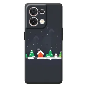 Силиконовый бампер на рождество для OPPO Reno 8 5G (Город зимний)