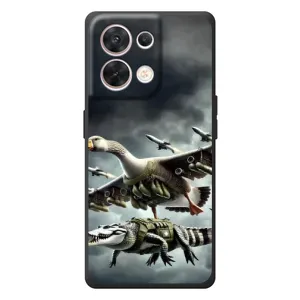 Чехол с мемами тралалело тралала для OPPO Reno 8 5G (Гусини и крокодило)