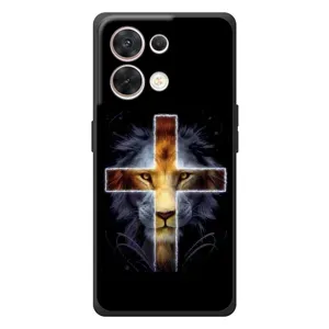 Чехлы для ОПО Reno 8 5G (Крест Иисуса) (Иисус Лев)