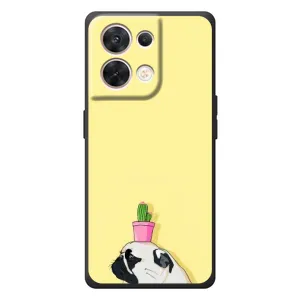Бампер для OPPO Reno 8 5G с картинкой "Песики" (Кактус на голове)