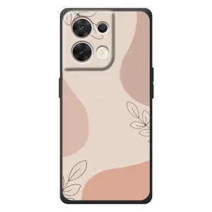 Чехол цветочный дизайн для OPPO Reno 8 5G (Коричневый фон)