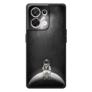 Силиконовый Чехол с принтом "Космонавты" на OPPO Reno 8 5G (Космонавт романтик)