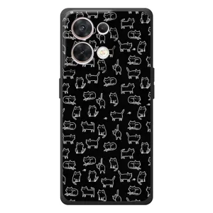 Чехол на тематику: Коты для OPPO Reno 8 5G (Котики на черном)