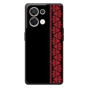 Силиконовый Чехол на OPPO Reno 8 5G (Красная Вышиванка)
