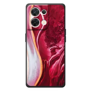Чехлы с тематикой "Мрамор" на ОПО Reno 8 5G (Красный мрамор)