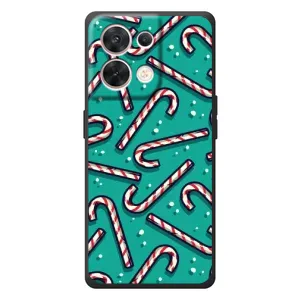 Силиконовый бампер на рождество для OPPO Reno 8 5G (Леденцы)