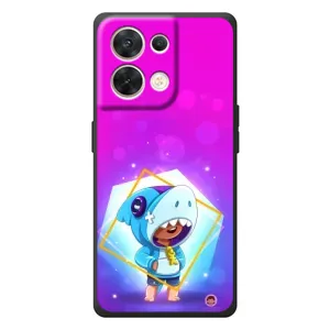 Чехол Бравл Старс для OPPO Reno 8 5G (Леон в костюме Акулы)