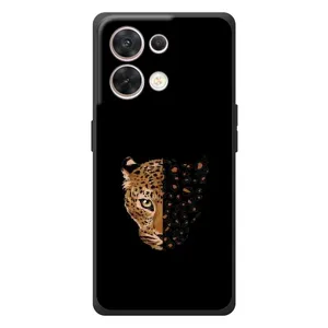 Чохол з леопардовим принтом на OPPO Reno 8 5G (Леопард на чорному)