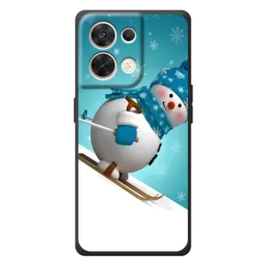Чехол с зимним принтом для ОПО Reno 8 5G (Лыжник)