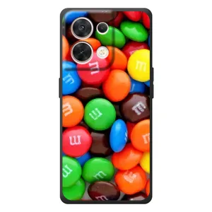 Чехол с изображением вкусной еды для OPPO Reno 8 5G (Разноцветные M&M'S)