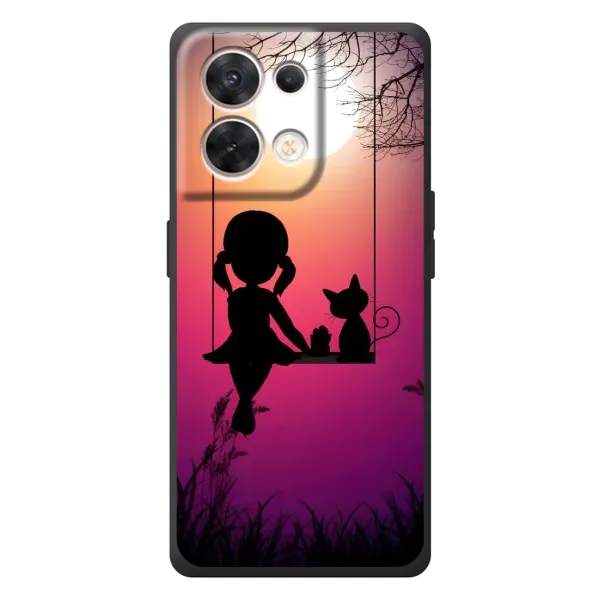 Чехол с рисунком «На качели» для OPPO Reno 8 5G