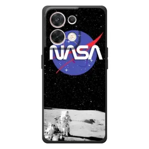 Силиконовый бампер с принтом "Наса" на OPPO Reno 8 5G (Nasa на луне)