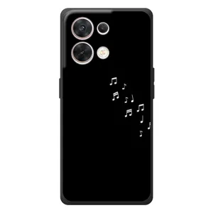 Чехол с картинками на черном фоне для OPPO Reno 8 5G (Ноты)