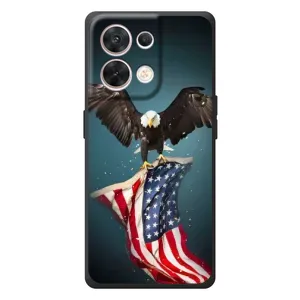 Чехол Флаг USA для OPPO Reno 8 5G (Орел и флаг)