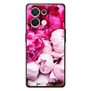 Силиконовый бампер с принтом (цветочки) на ОПО Reno 8 5G (Пионы)