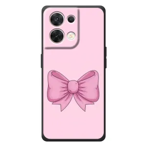Чехол банты для OPPO Reno 8 5G (Розовый бантик)