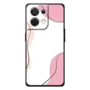 Чехол цветочный дизайн для OPPO Reno 8 5G (Розовый фон)