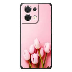 Чехлы с картинкой (Тюльпаны) на ОПО Reno 8 5G (Розовые тюльпаны)