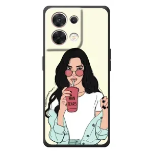 Силіконовый Чохол на OPPO Reno 8 5G з картинкой Модных девушек (З напоєм)