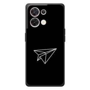 Чехол с картинками на черном фоне для OPPO Reno 8 5G (Самолетик)
