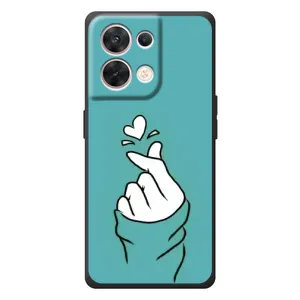 Чохол (Знак сердечка) для OPPO Reno 8 5G (Сердечко на бірюзовому)