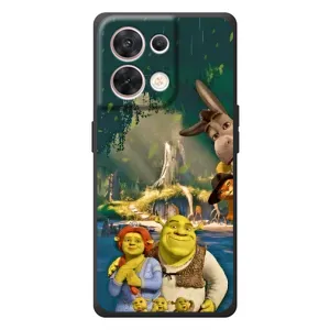 Печатный чехол с принтом Шрек для OPPO Reno 8 5G (Шрек и Фиона)