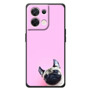 Бампер для OPPO Reno 8 5G с картинкой "Песики" (Собака на розовом)