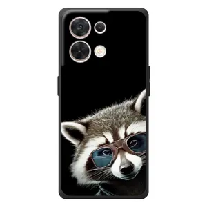 Силиконовый Чехол с Енотами на OPPO Reno 8 5G (Стильный Енот)