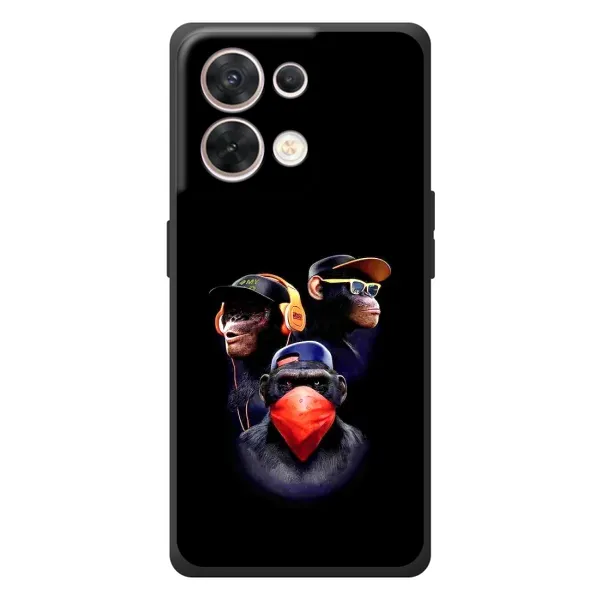 Чехол с рисунком «Три обезьяны» для OPPO Reno 8 5G Чехол с рисунком «Три обезьяны» для OPPO Reno 8 5G