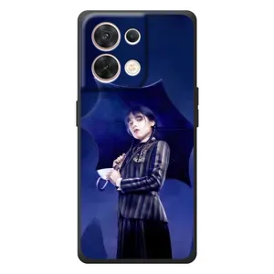 Чехлы с принтом Уэнсдей на OPPO Reno 8 5G (Уэнсдей с зонтом)
