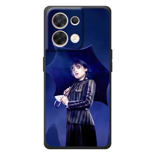 Чехол с рисунком «Уэнсдей с зонтом» для OPPO Reno 8 5G Чехол с рисунком «Уэнсдей с зонтом» для OPPO Reno 8 5G