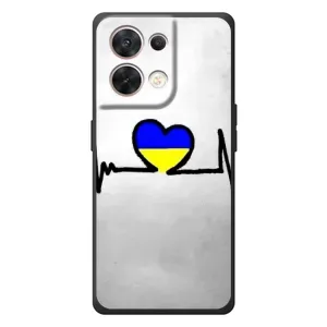 Силиконовый Чехол на OPPO Reno 8 5G (Я-Украина) (Украинская кардиограмма)