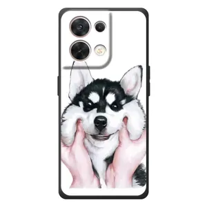 Бампер для OPPO Reno 8 5G с картинкой "Песики" (Собака Хаски)