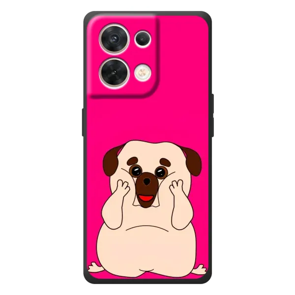 Чехол с рисунком «Веселый Мопсик» для OPPO Reno 8 5G Чехол с рисунком «Веселый Мопсик» для OPPO Reno 8 5G