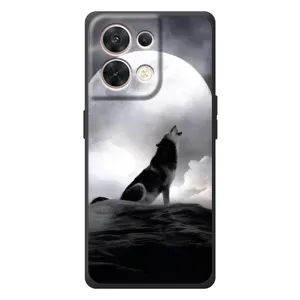 Чехол с Волком на OPPO Reno 8 5G (Волк и луна)