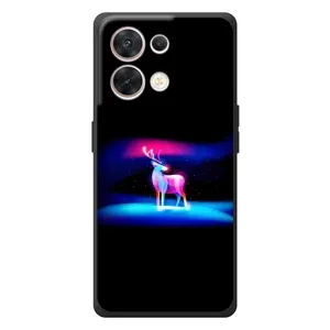 Силиконовый бампер с картинкой животных для OPPO Reno 8 5G (Яркий олень)