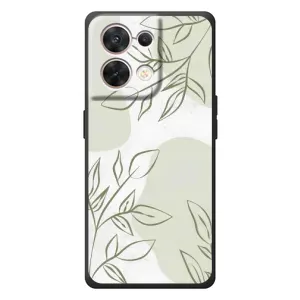 Чехол цветочный дизайн для OPPO Reno 8 5G (Зелёный дизайн)