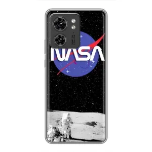 Силиконовый бампер с принтом "Наса" на OPPO Reno 8 Pro 5G (Nasa на луне)