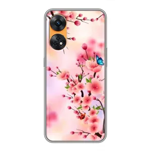 Чохол з картинкою Сакури на Oppo Reno 8T (Метелики на сакурі)