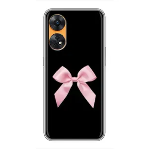 Чехол банты для Oppo Reno 8T (Бант на черном)