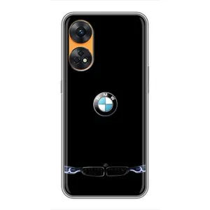 Силиконовый бампер с картинкой машины на Oppo Reno 8T (Черный BMW)